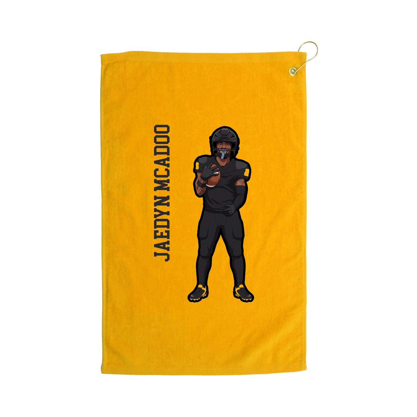 Golf Towel — Name Vertical in Gold