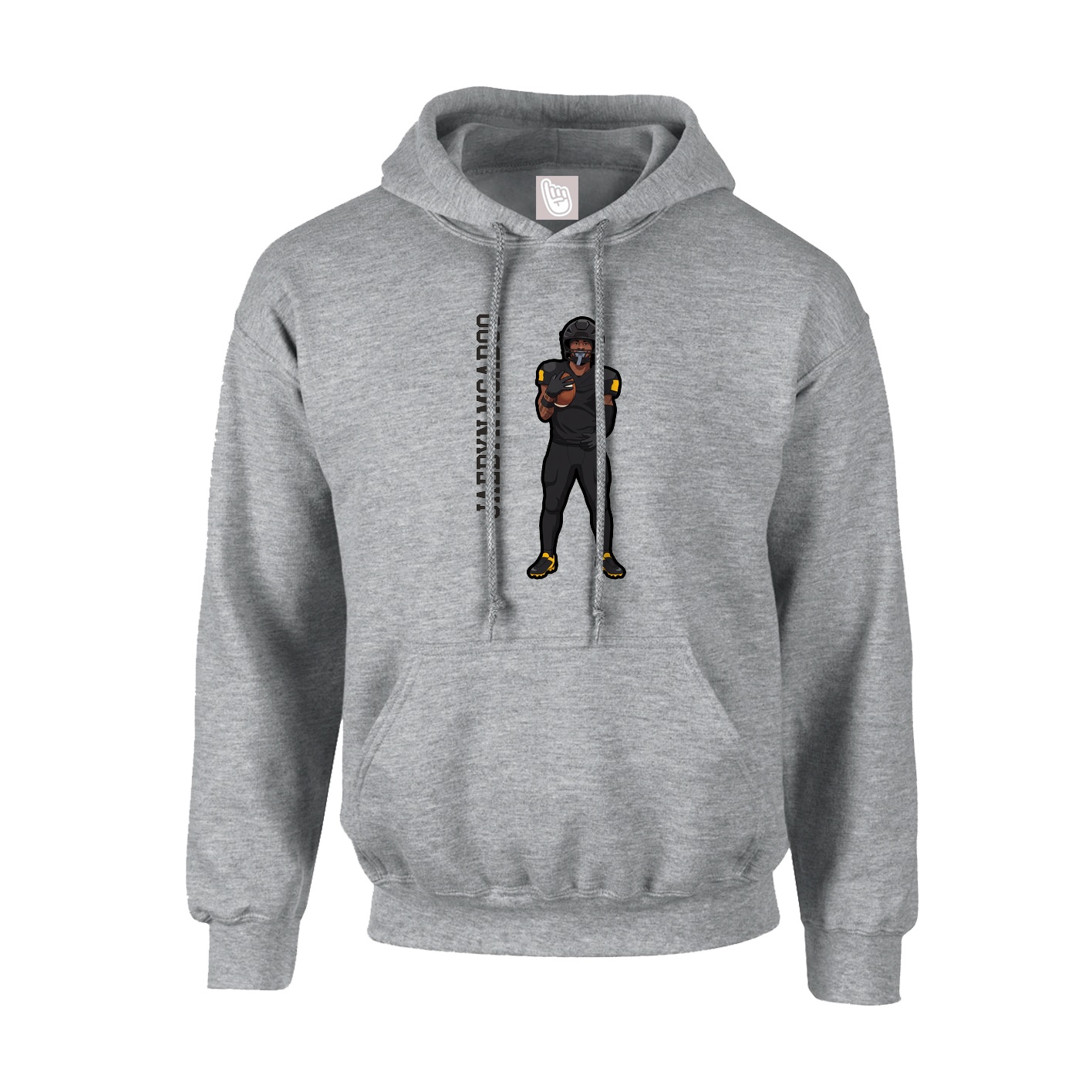 Youth Hoodie — Name Vertical in Grey
