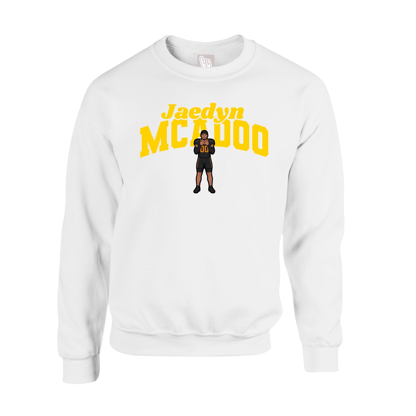 Fleece Crew — Signature Arch in White