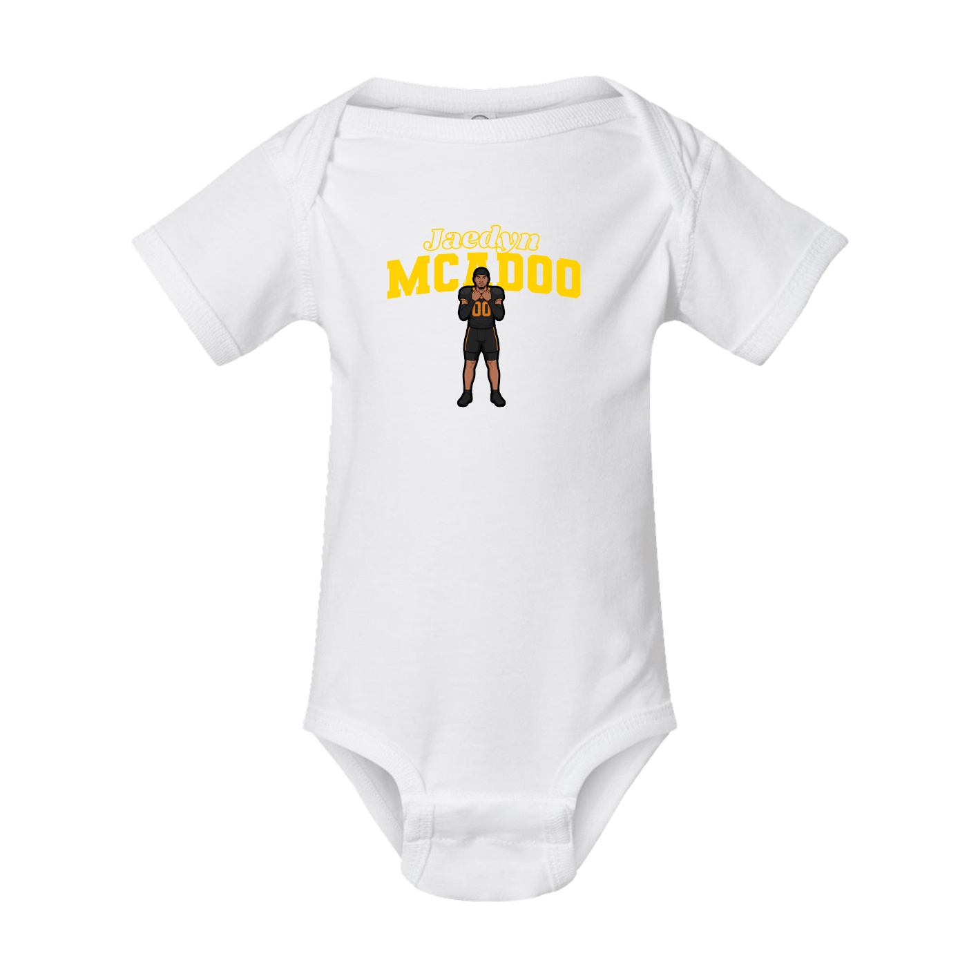 Baby Onesie — Name Arch in White