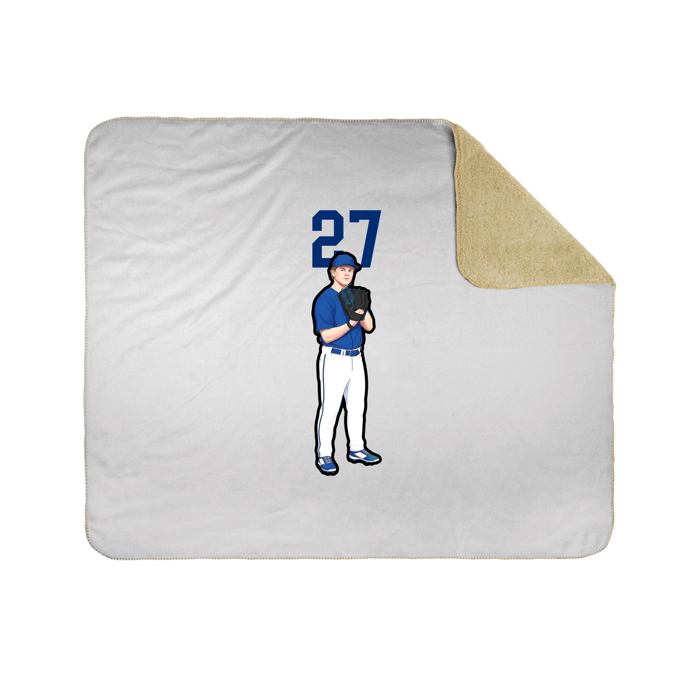 Throw Blanket — Number Top in White