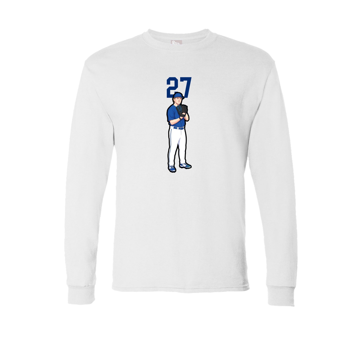 Long Sleeve Tee — Number Top in White