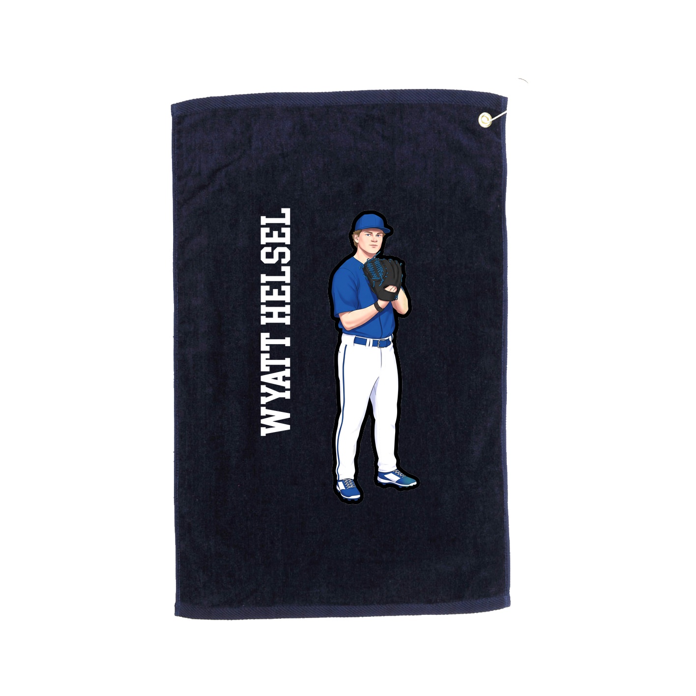 Golf Towel — Name Vertical in Navy