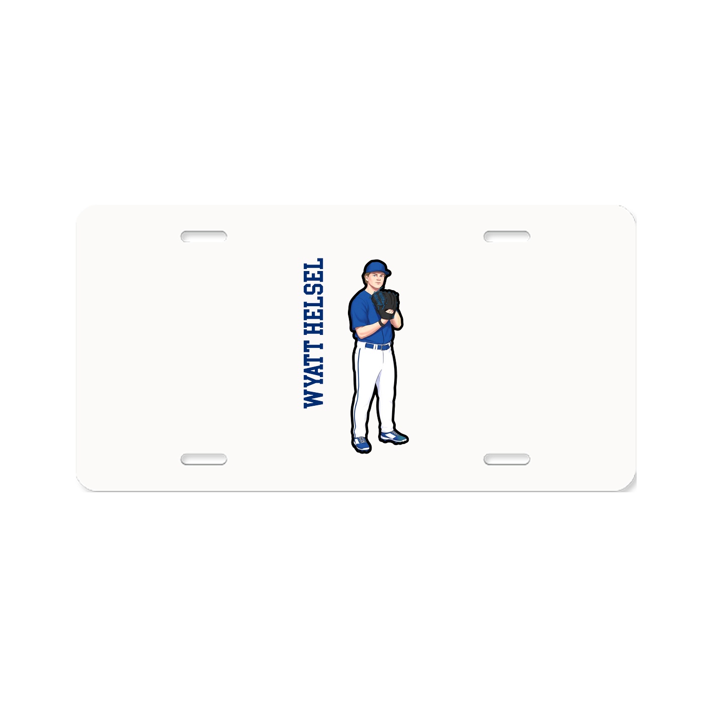 License Plate — Name Vertical in Classic