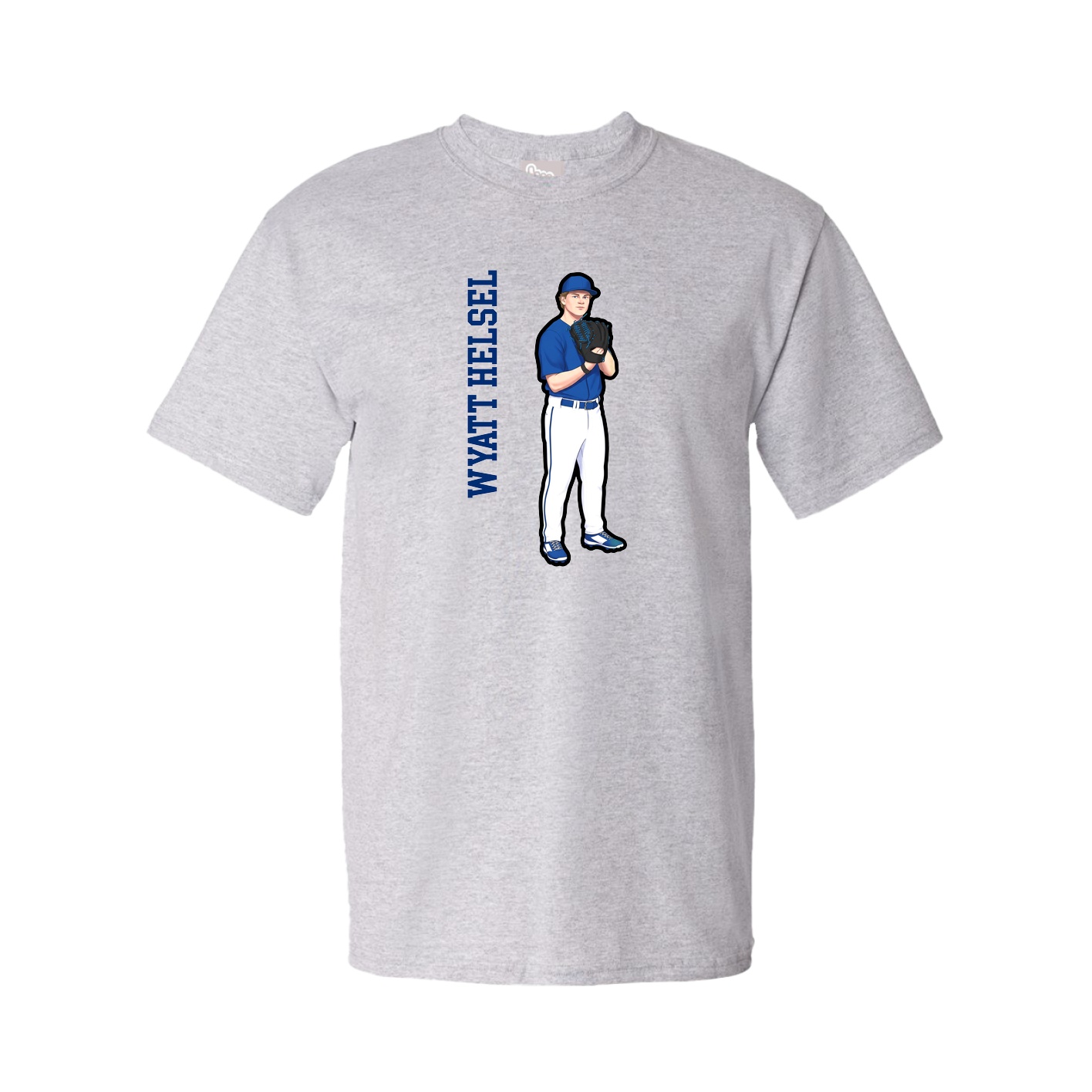 Youth Tee — Name Vertical in Grey