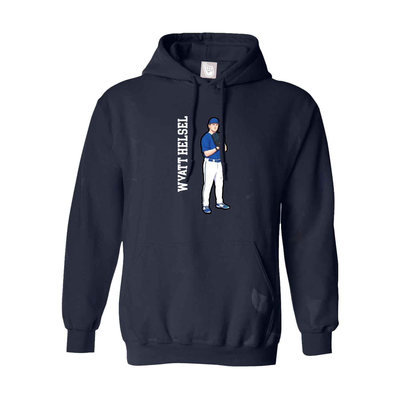 Hoodie — Name Vertical in Navy