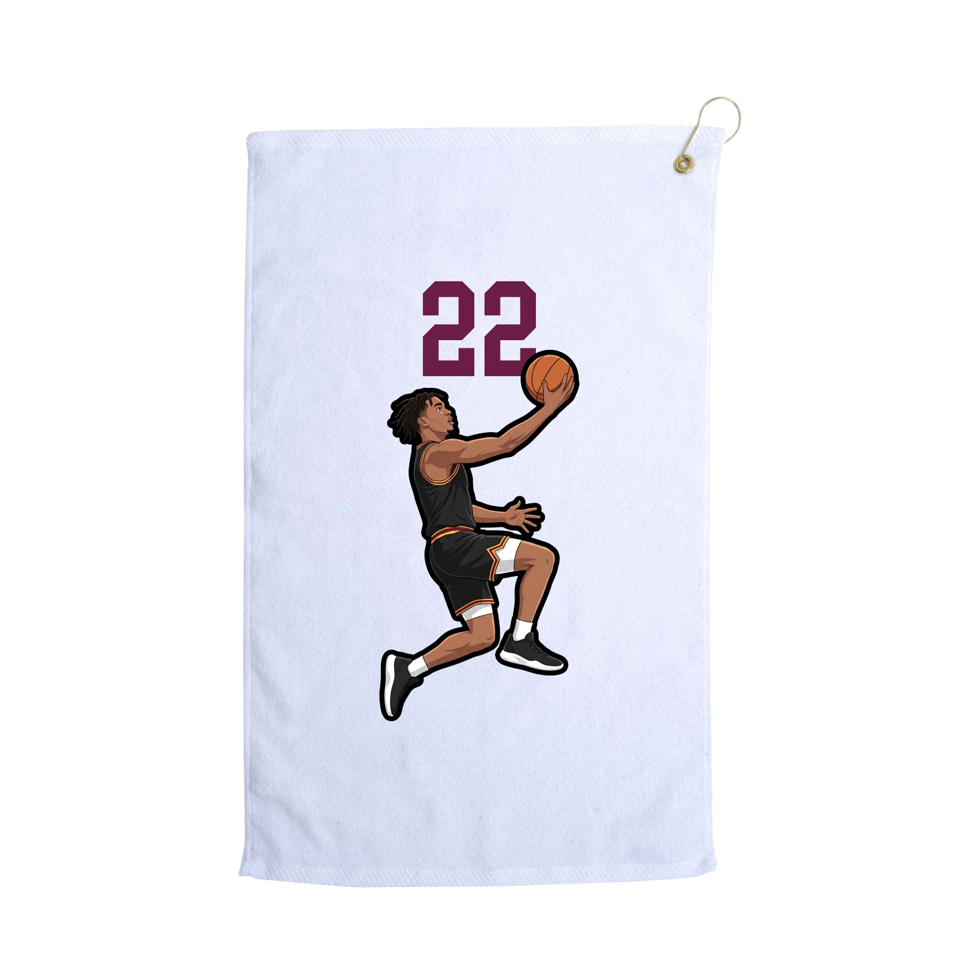 Golf Towel — Number Top in White