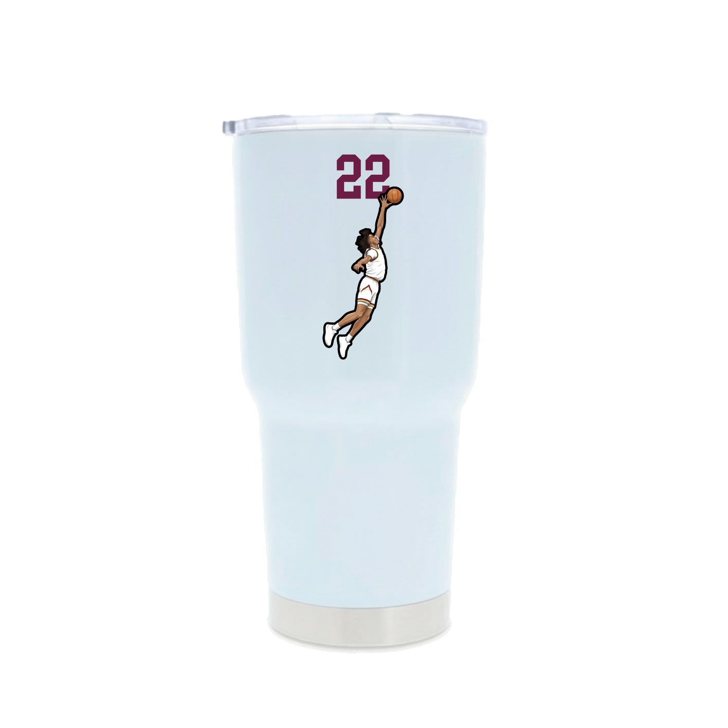 30oz Stainless Steel Tumbler — Number Top in White
