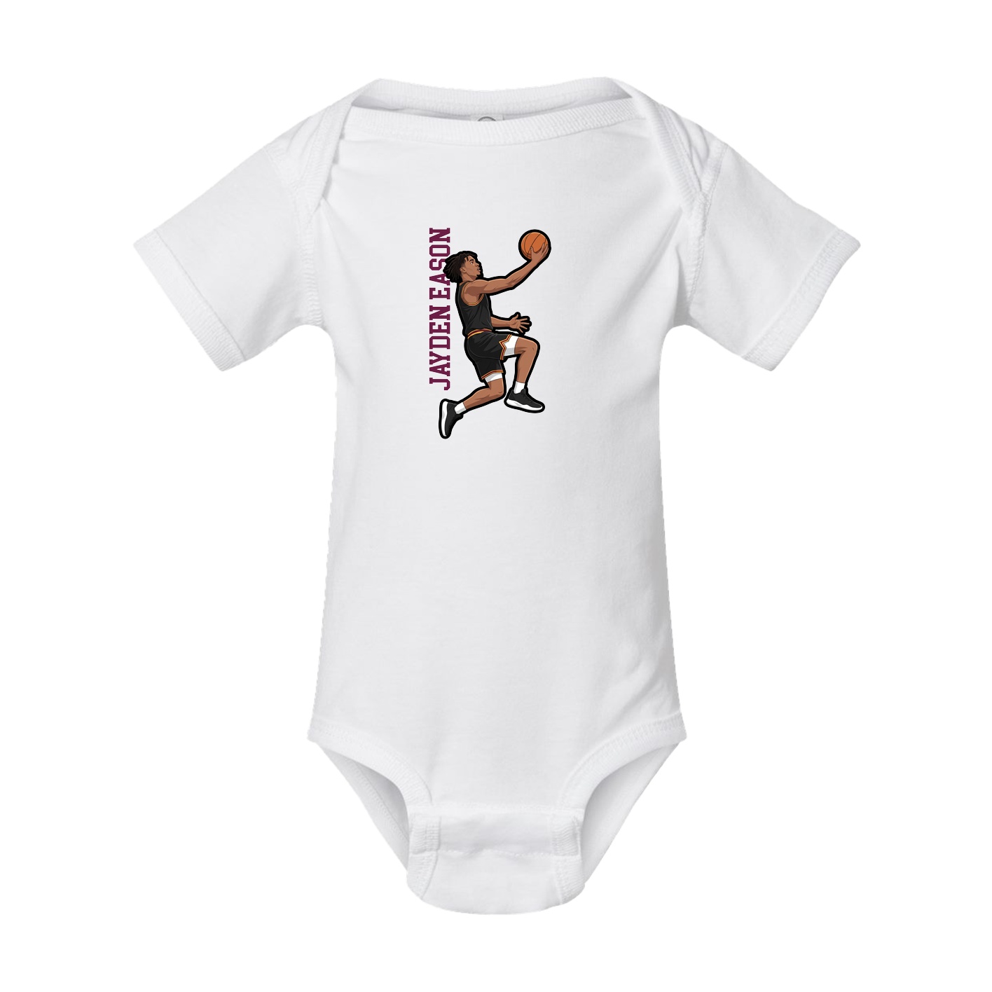 Baby Onesie — Name Vertical in White