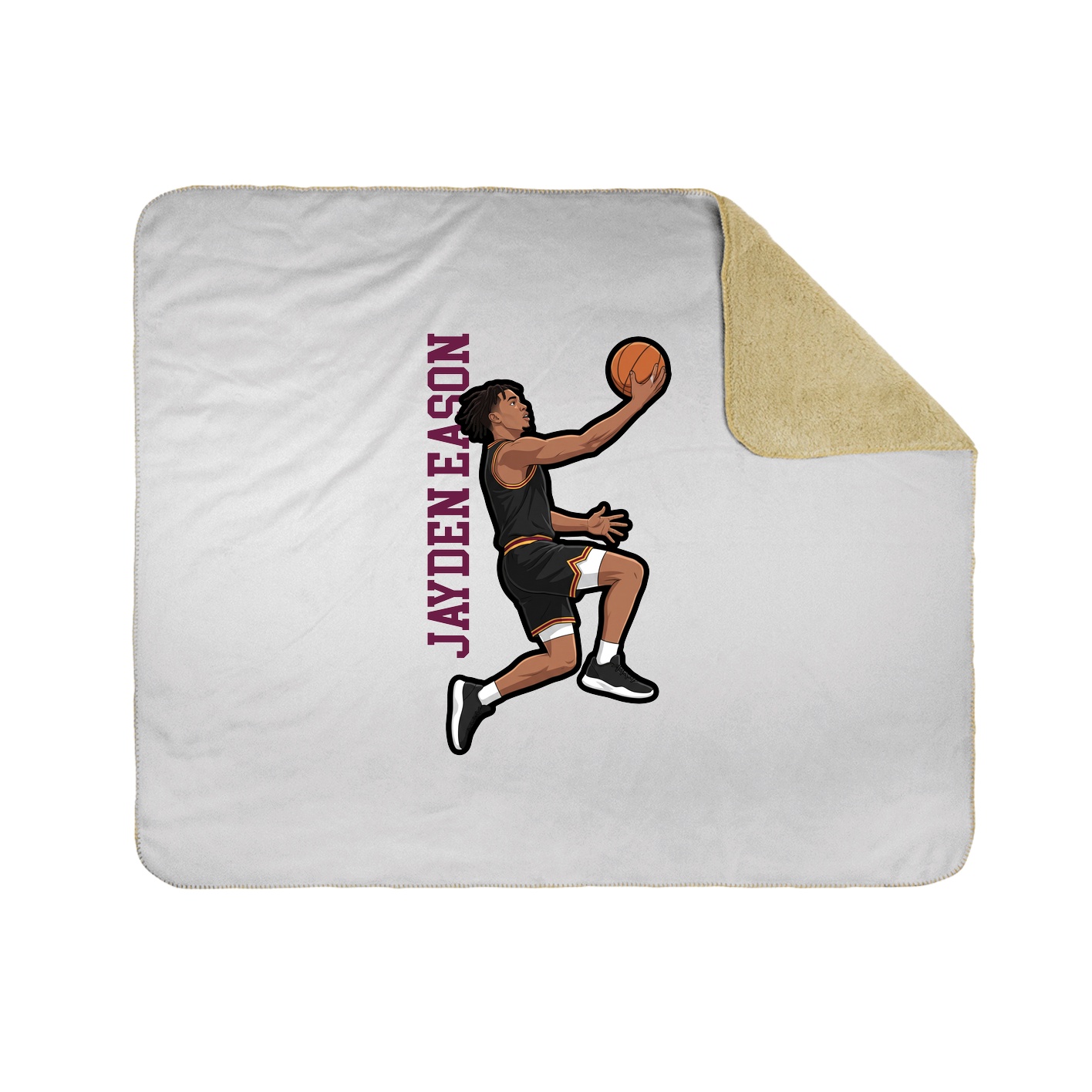 Throw Blanket — Name Vertical in White