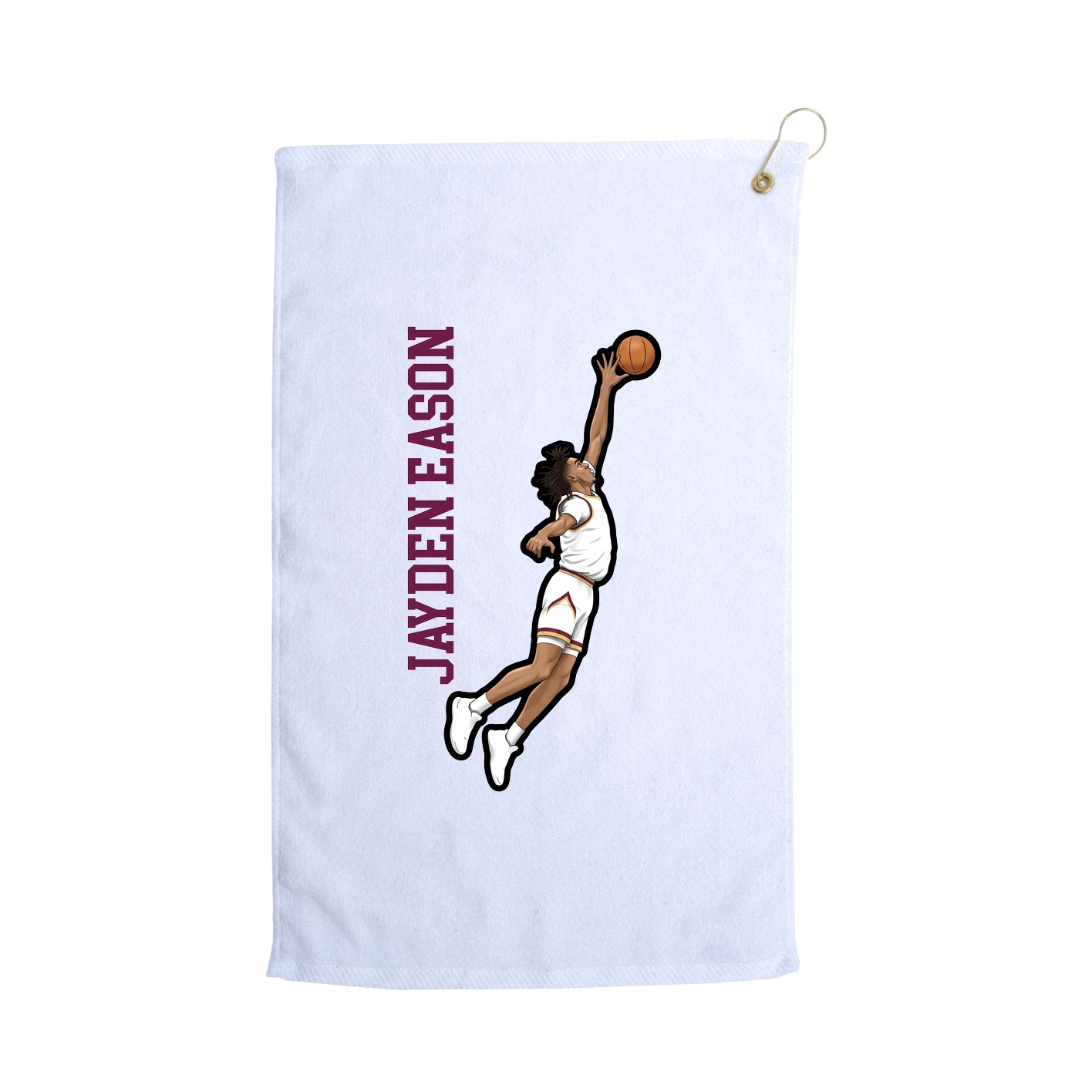 Golf Towel — Name Vertical in White