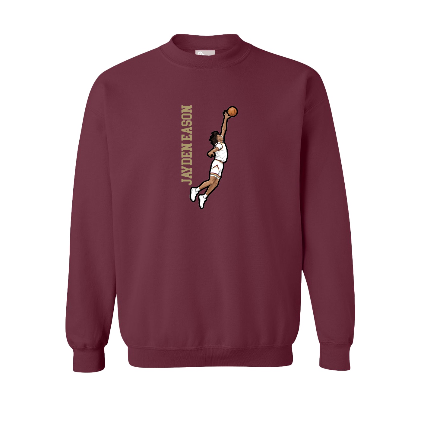 Fleece Crew — Name Vertical in Maroon