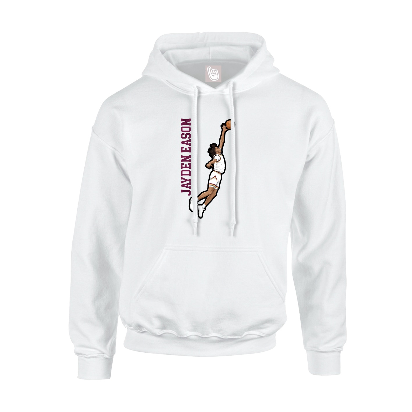 Youth Hoodie — Name Vertical in White