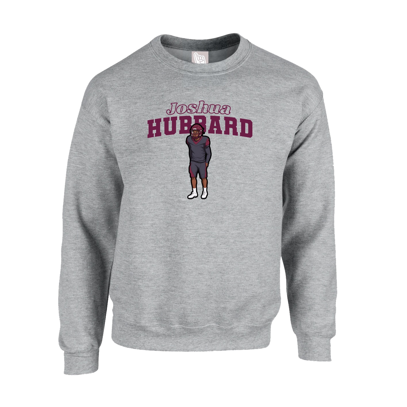 Fleece Crew — Name Arch in Grey
