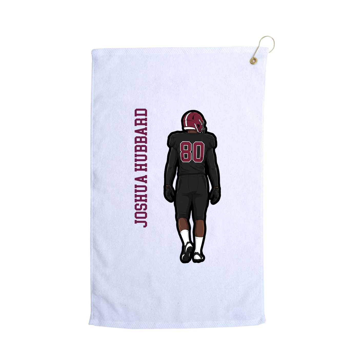 Golf Towel — Name Vertical in White