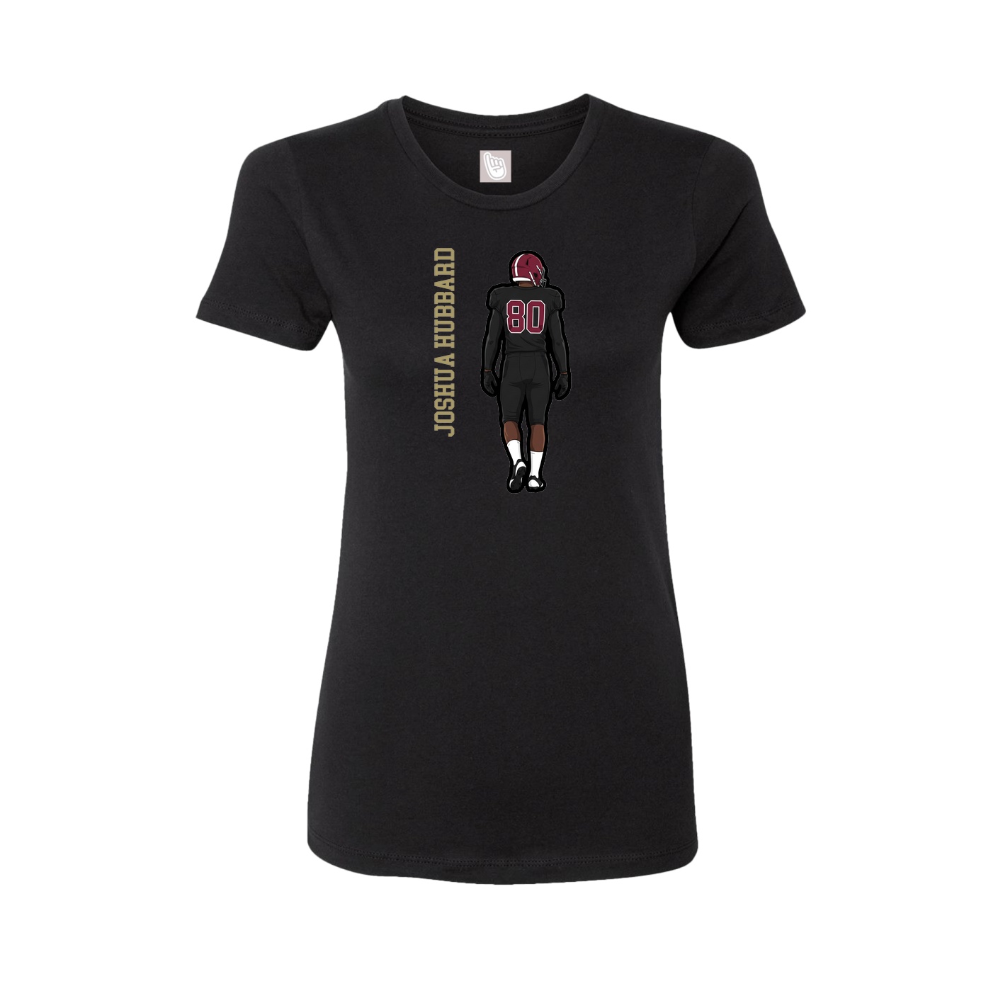 Fitted Women's Tee — Name Vertical in Black
