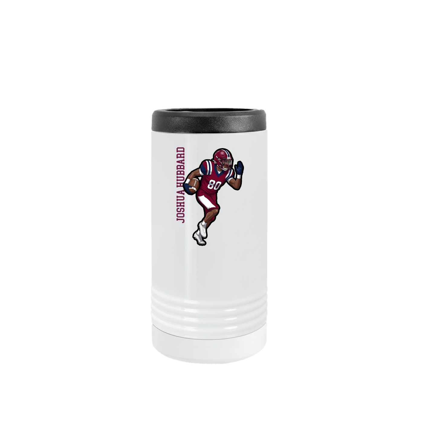 Slim Beverage Holder — Name Vertical in White