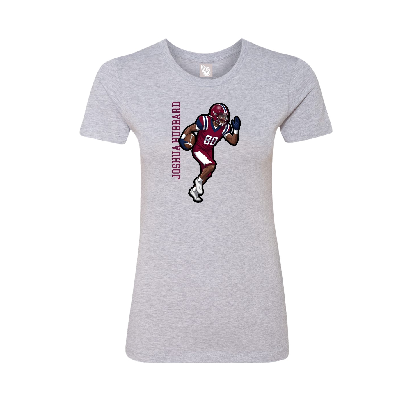 Fitted Women's Tee — Name Vertical in Grey