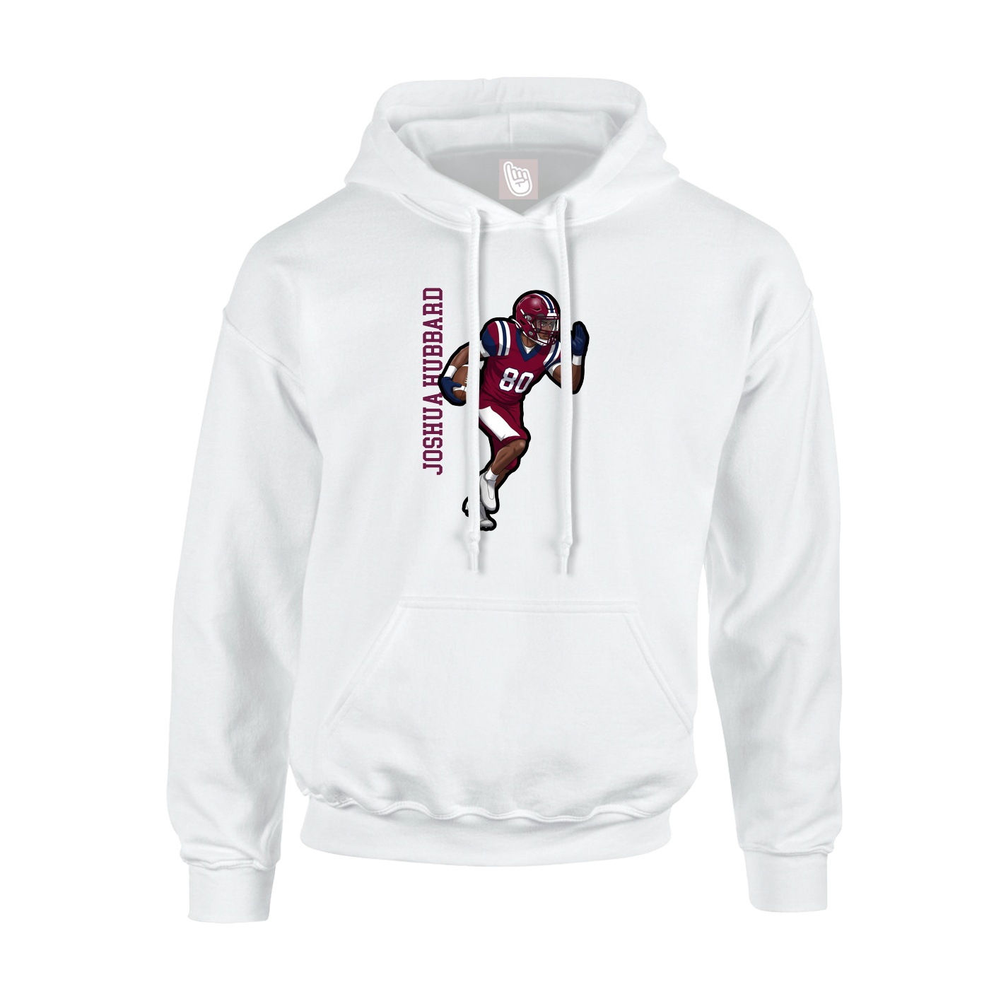 Youth Hoodie — Name Vertical in White