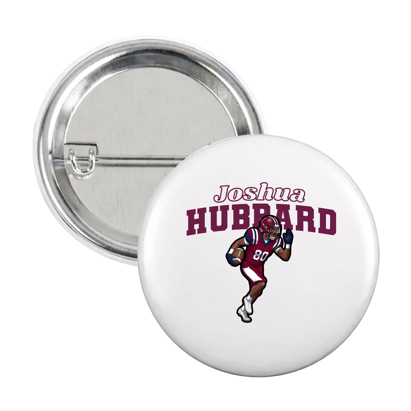 Game Day Button — Name Arch in White