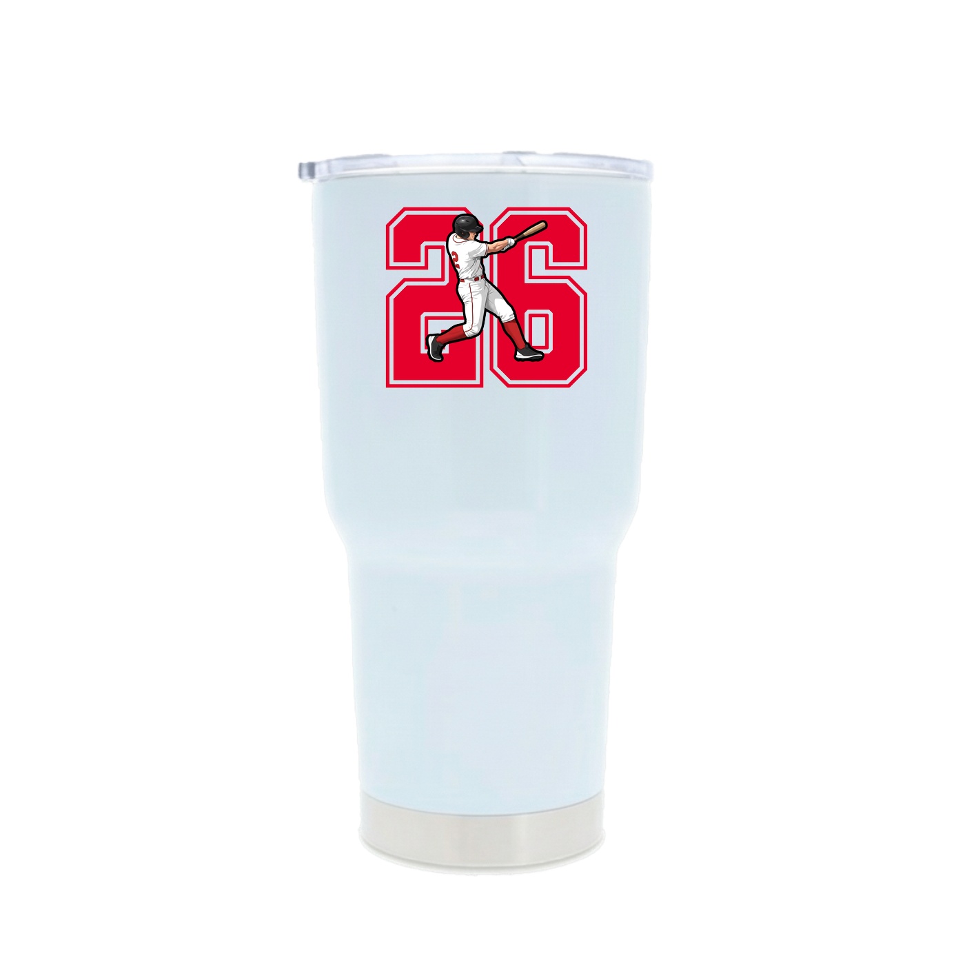 30oz Stainless Steel Tumbler — Number in White
