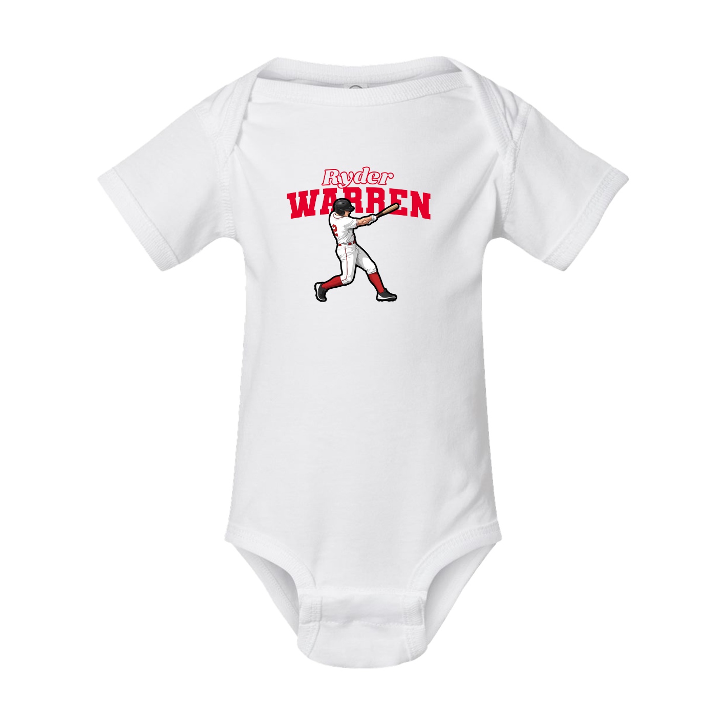Baby Onesie — Name Arch in White