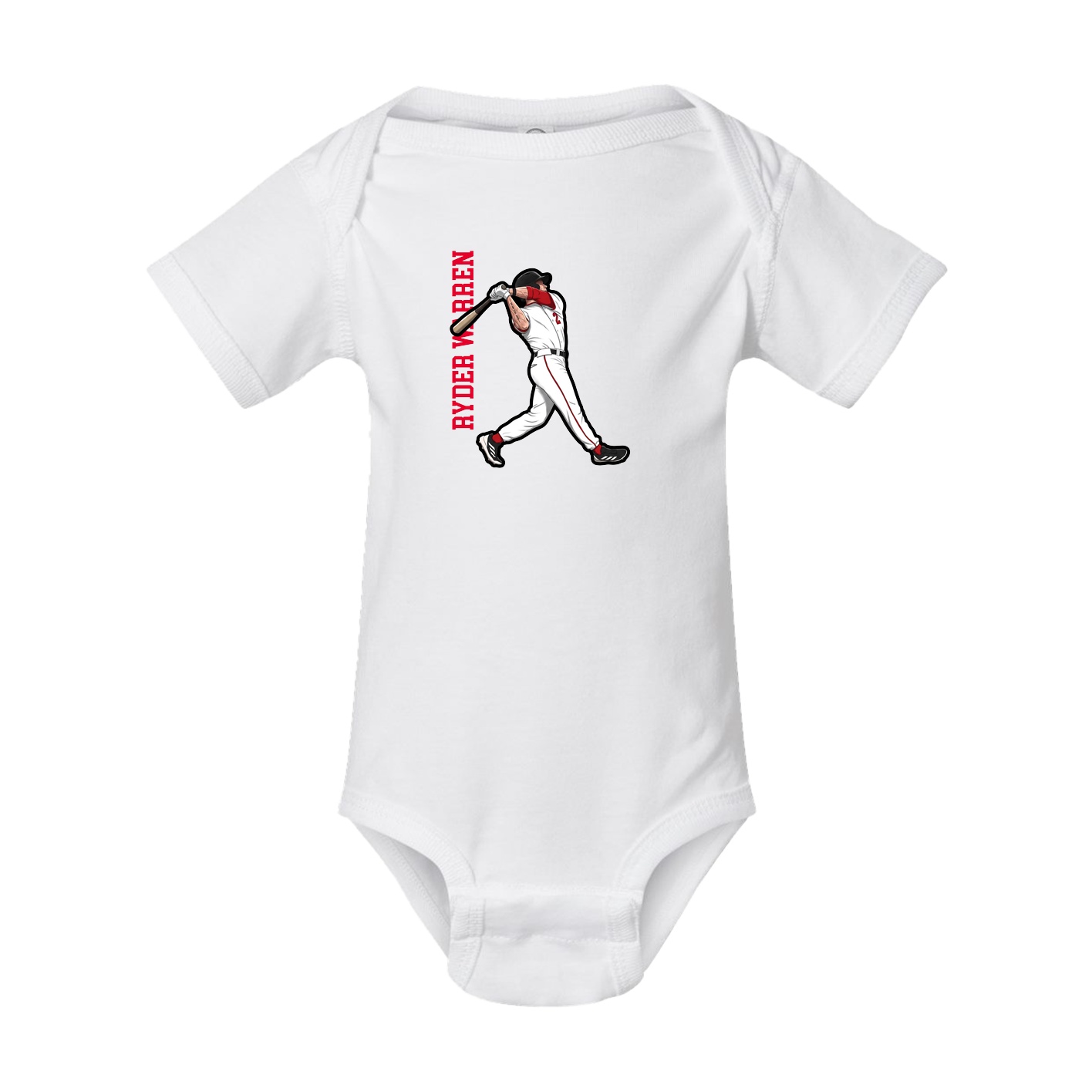 Baby Onesie — Name Vertical in White