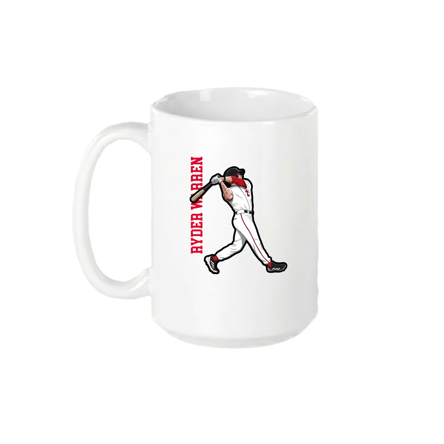 15oz Coffee Mug — Name Vertical in White