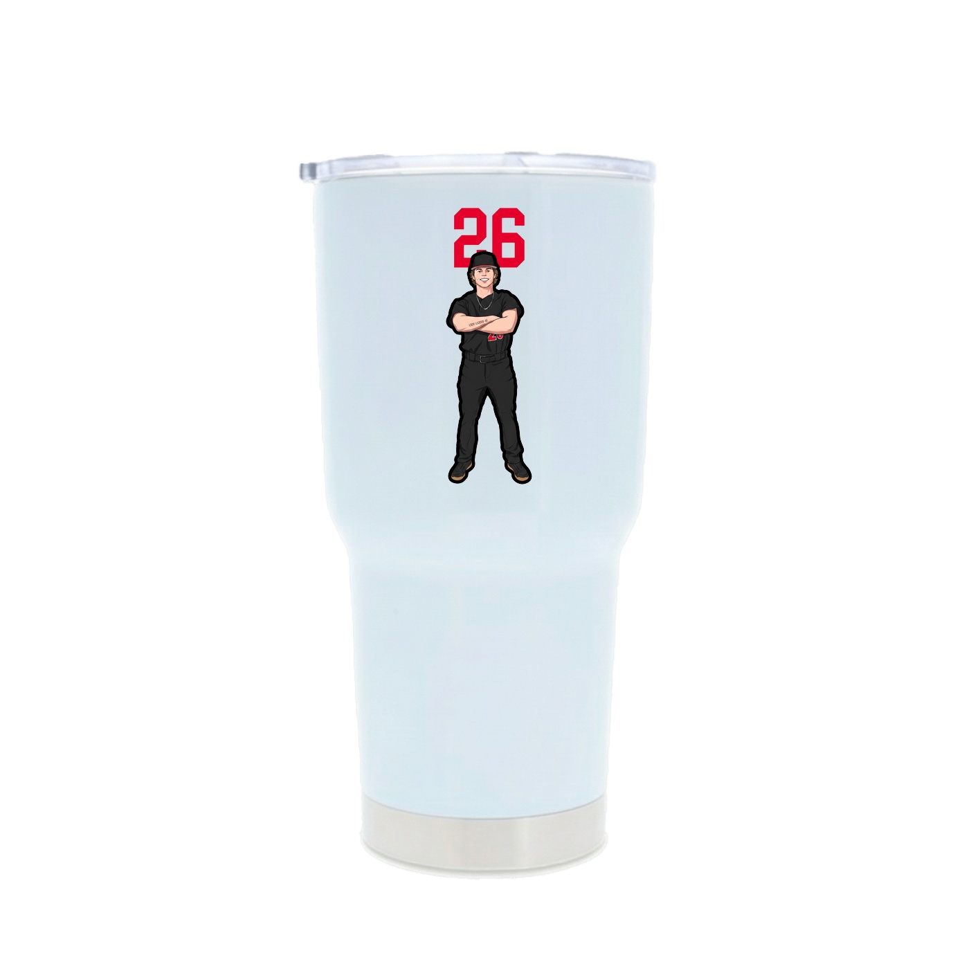 30oz Stainless Steel Tumbler — Number Top in White