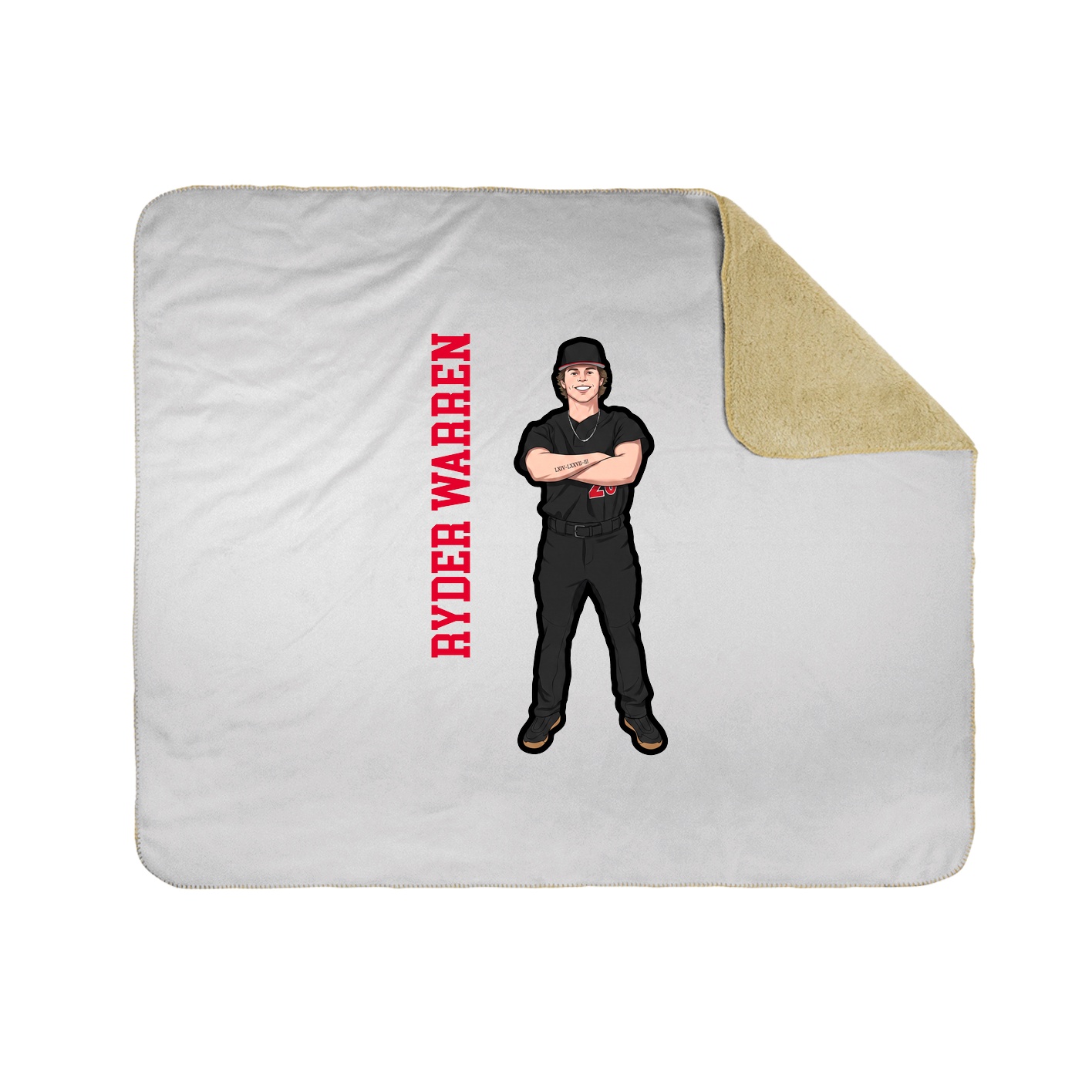 Throw Blanket — Name Vertical in White