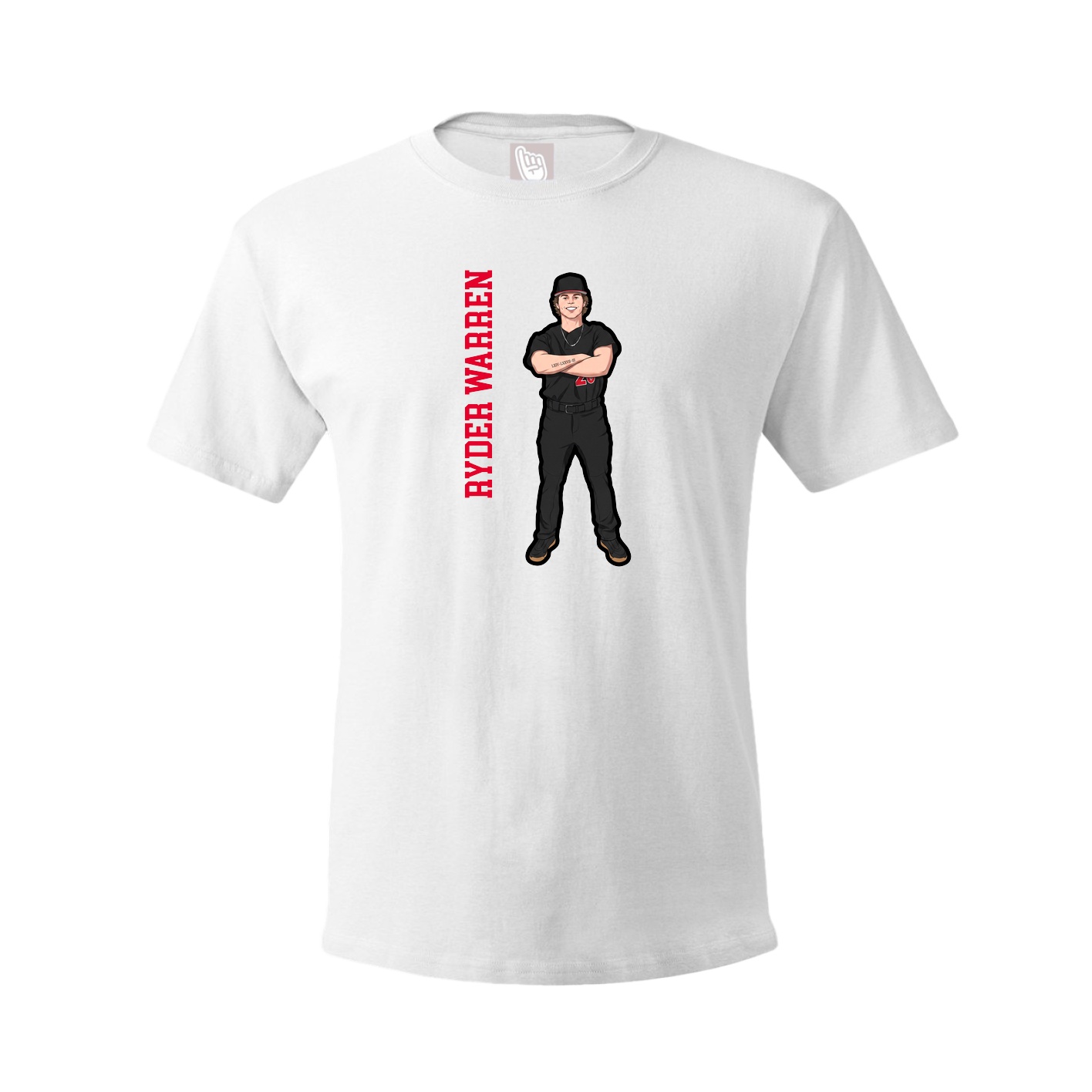 Tee — Name Vertical in White