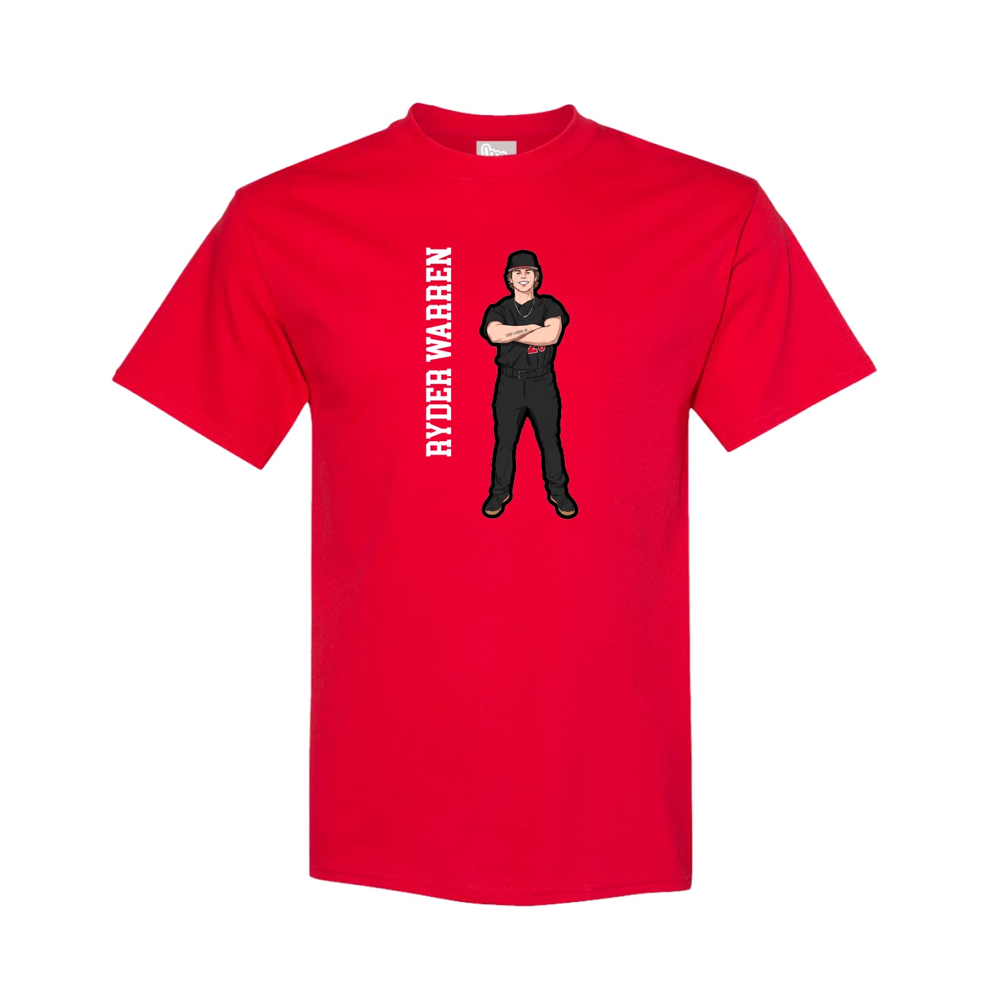 Youth Tee — Name Vertical in Red