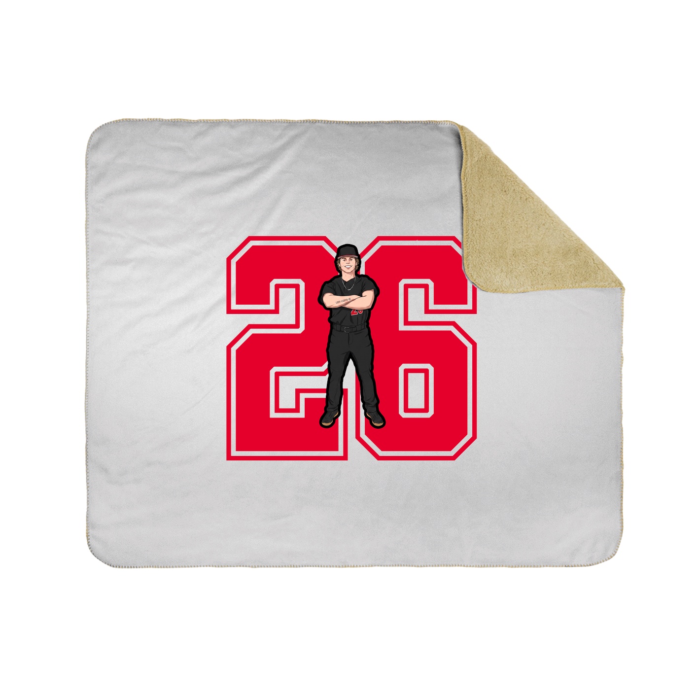 Throw Blanket — Number in White