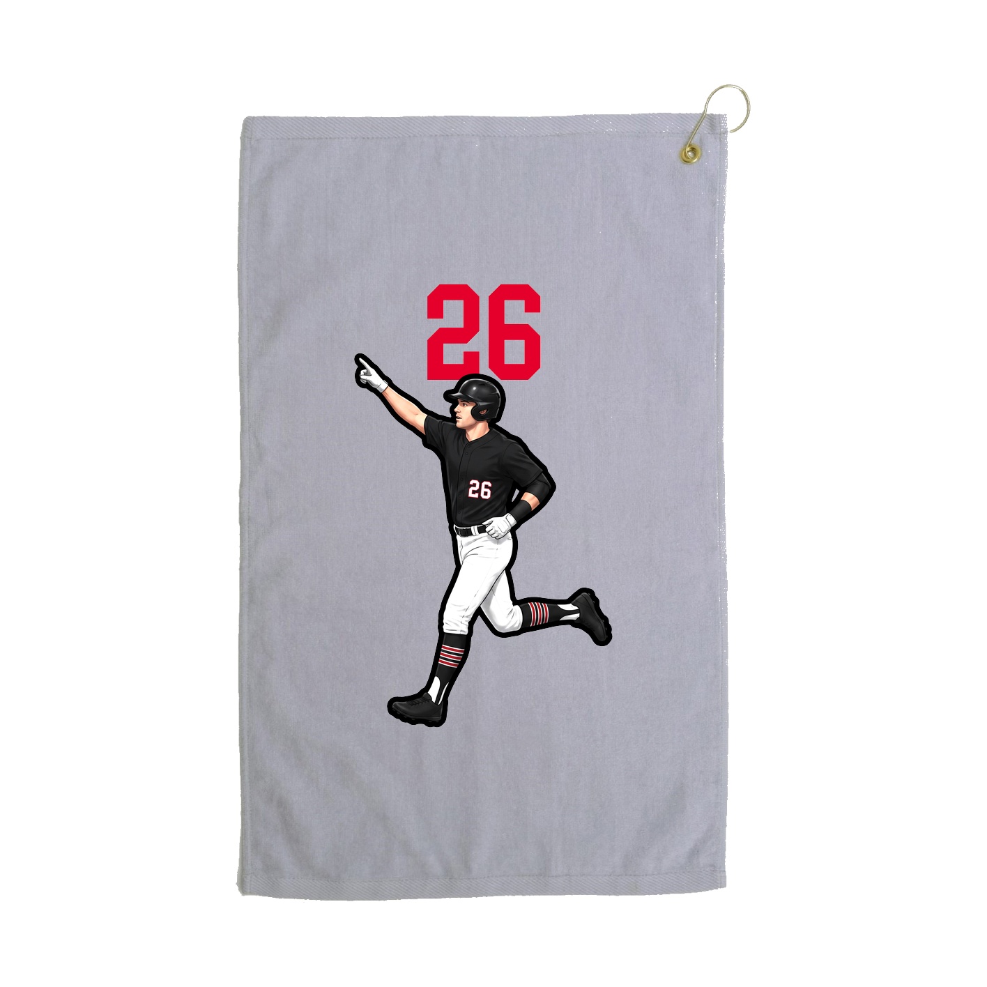 Golf Towel — Number Top in Grey
