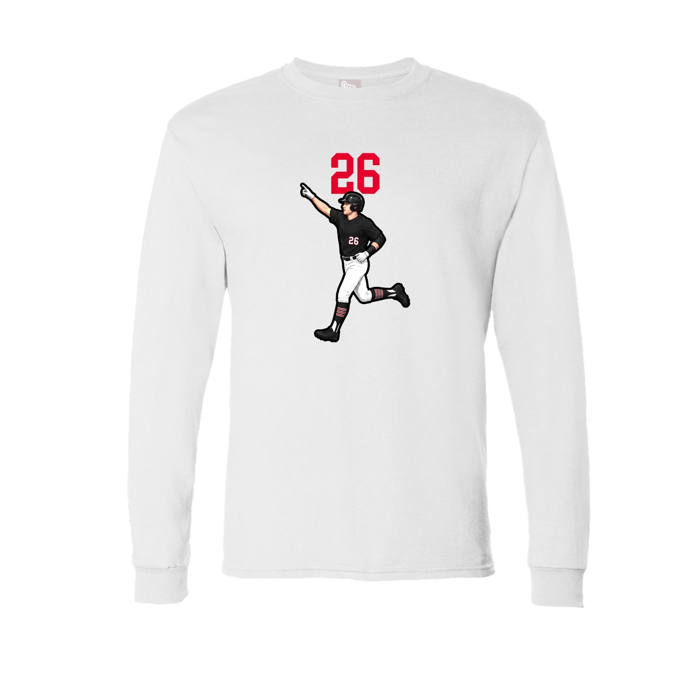 Long Sleeve Tee — Number Top in White