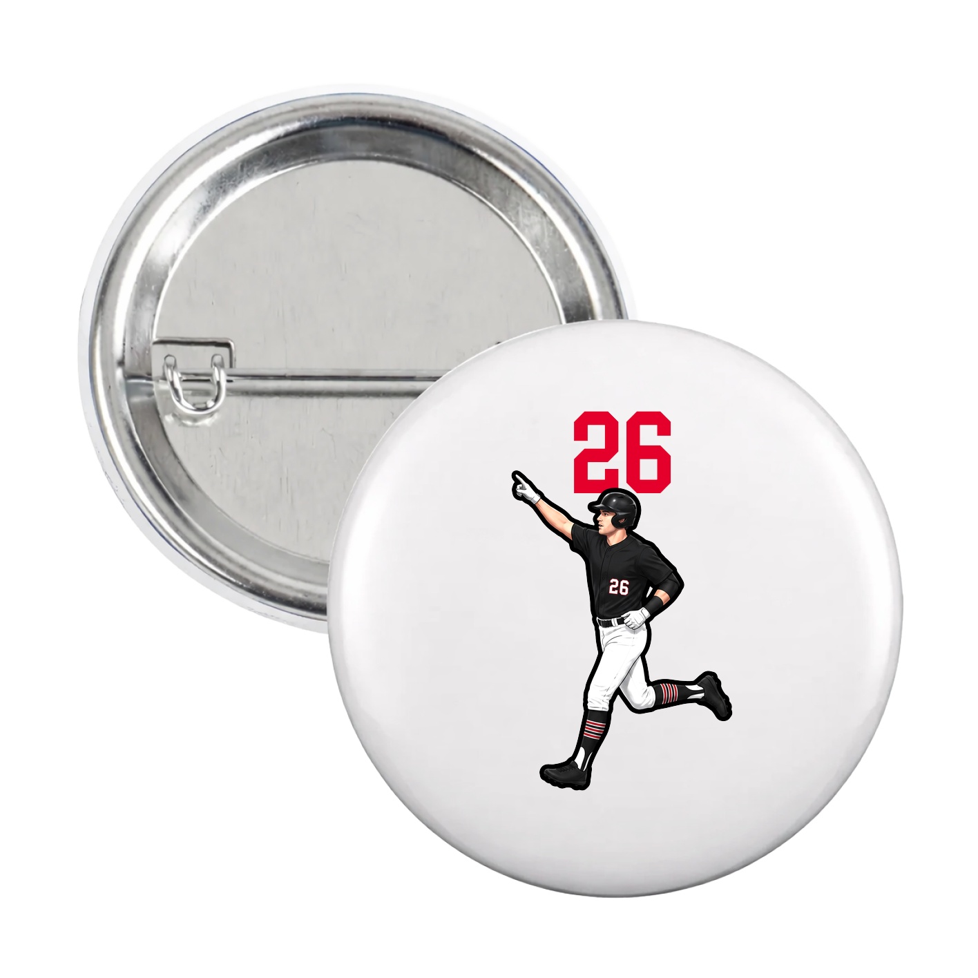 Game Day Button — Number Top in White
