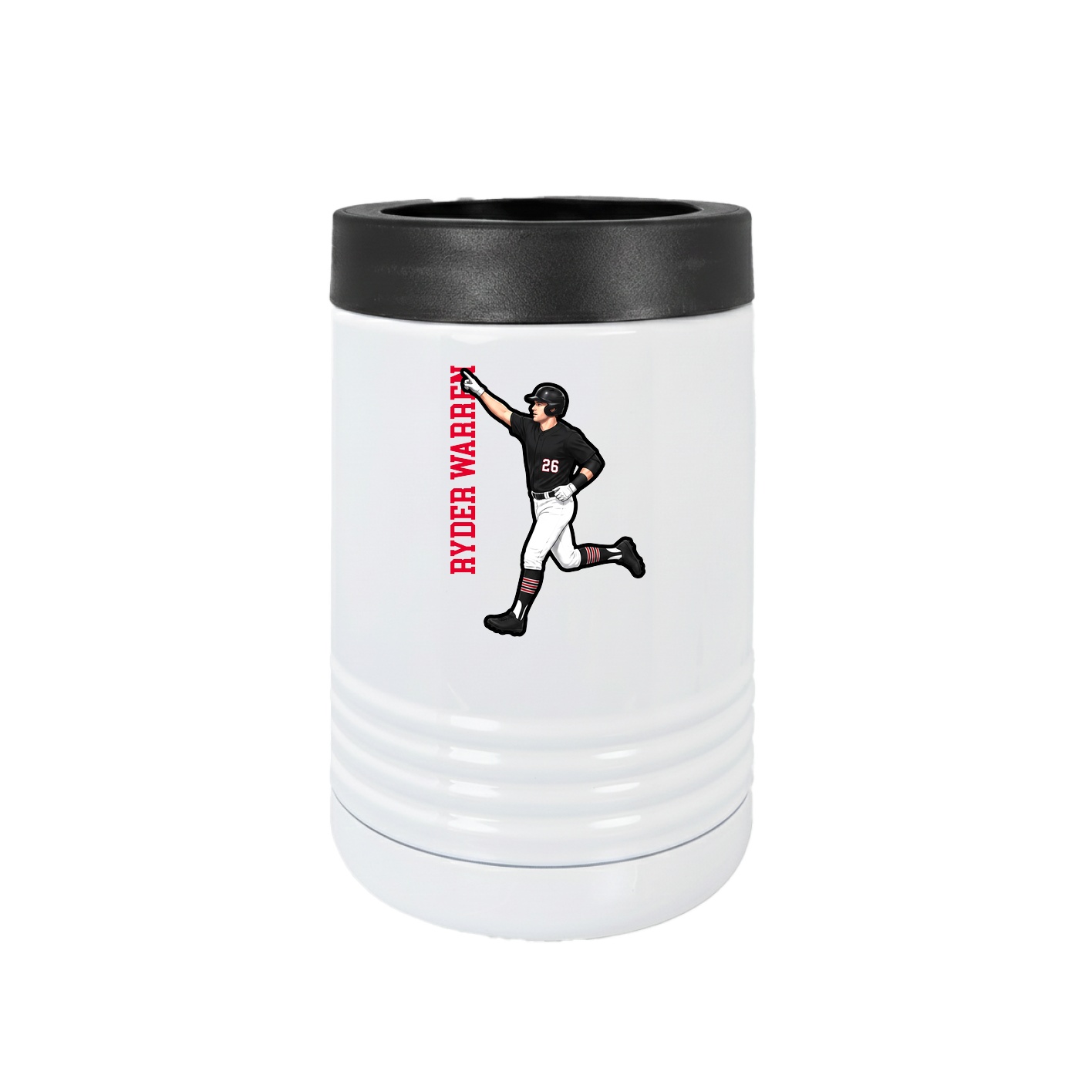 Beverage Holder — Name Vertical in White