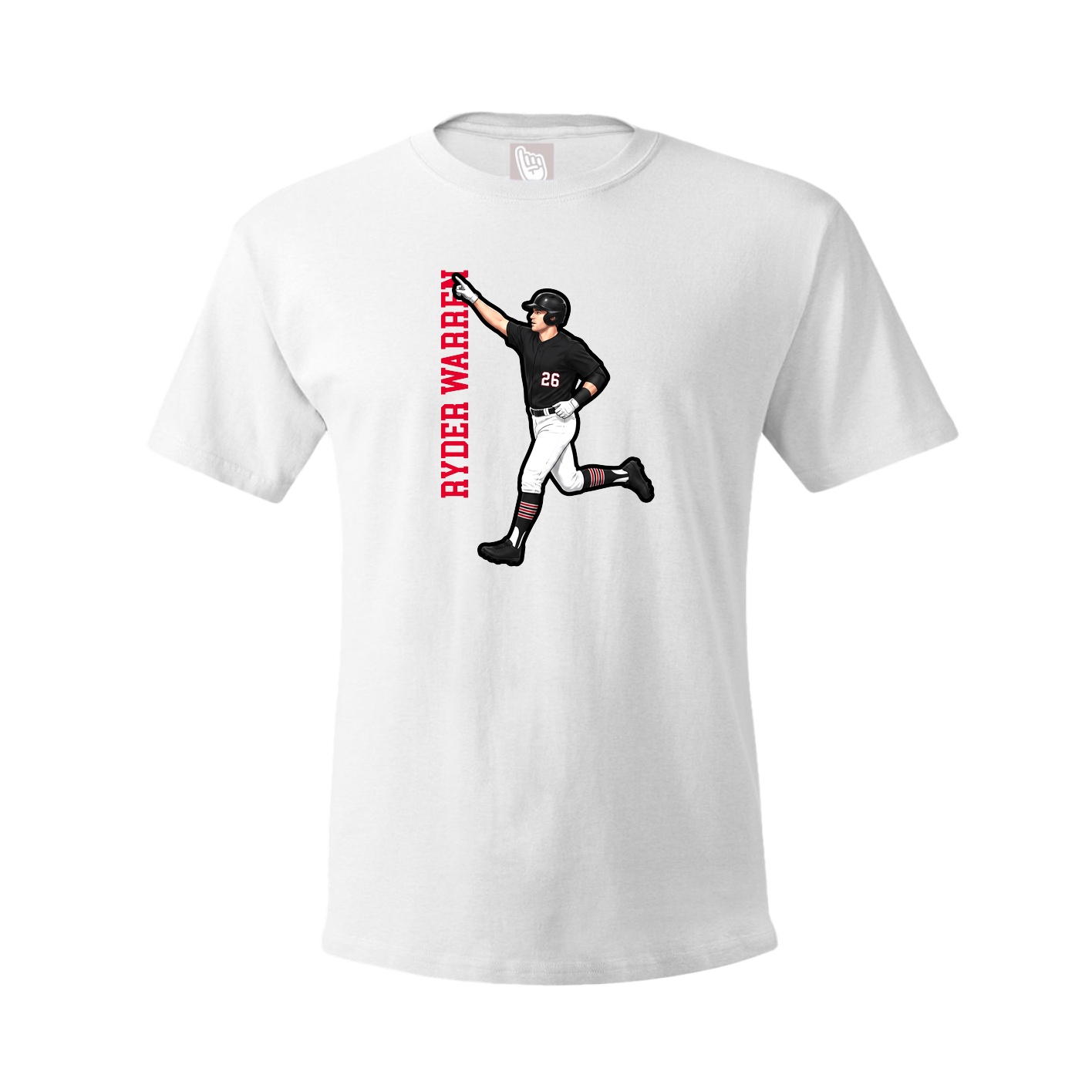Tee — Name Vertical in White