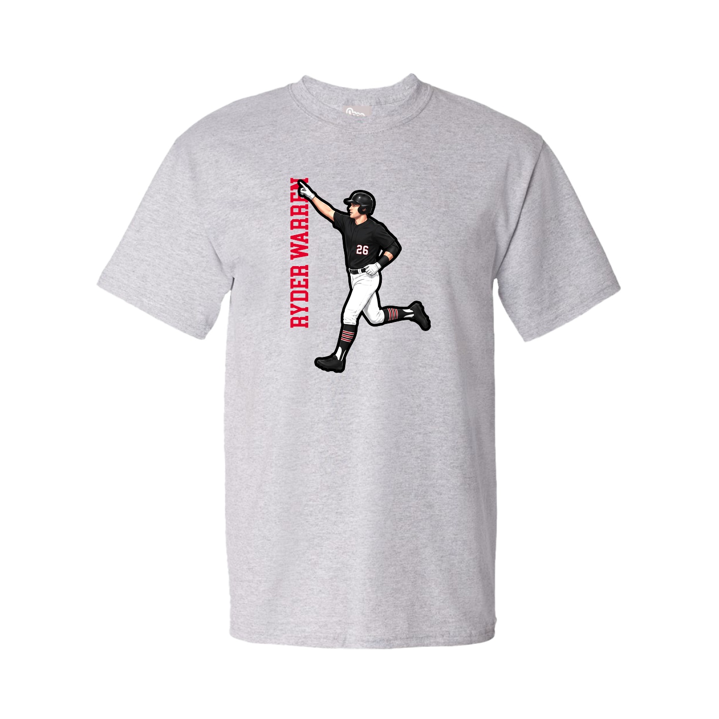 Youth Tee — Name Vertical in Grey