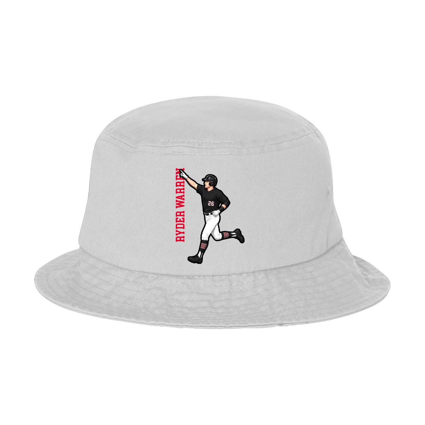Bucket Cap — Name Vertical in White