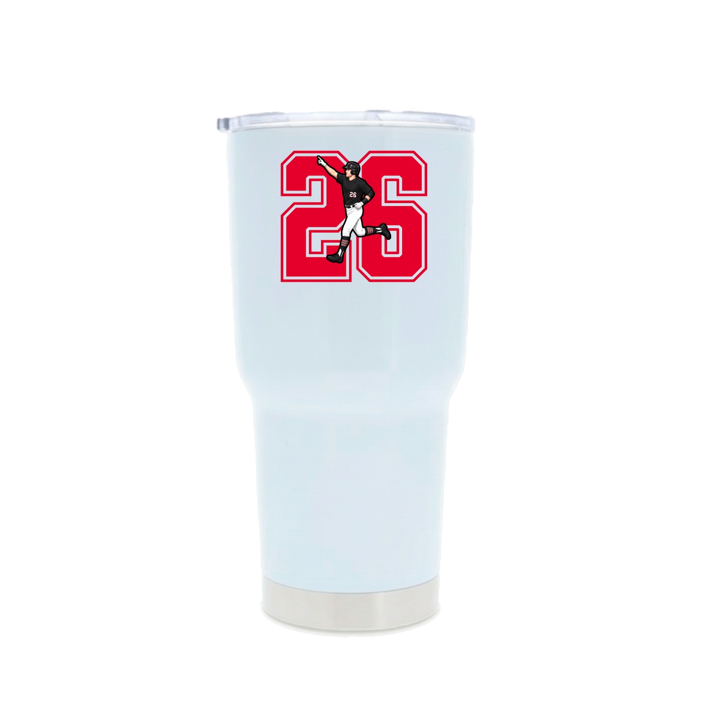 30oz Stainless Steel Tumbler — Number in White