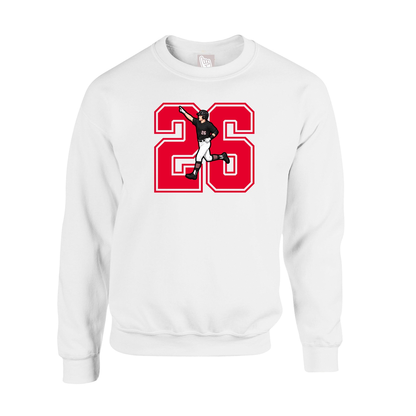 Fleece Crew — Number in White