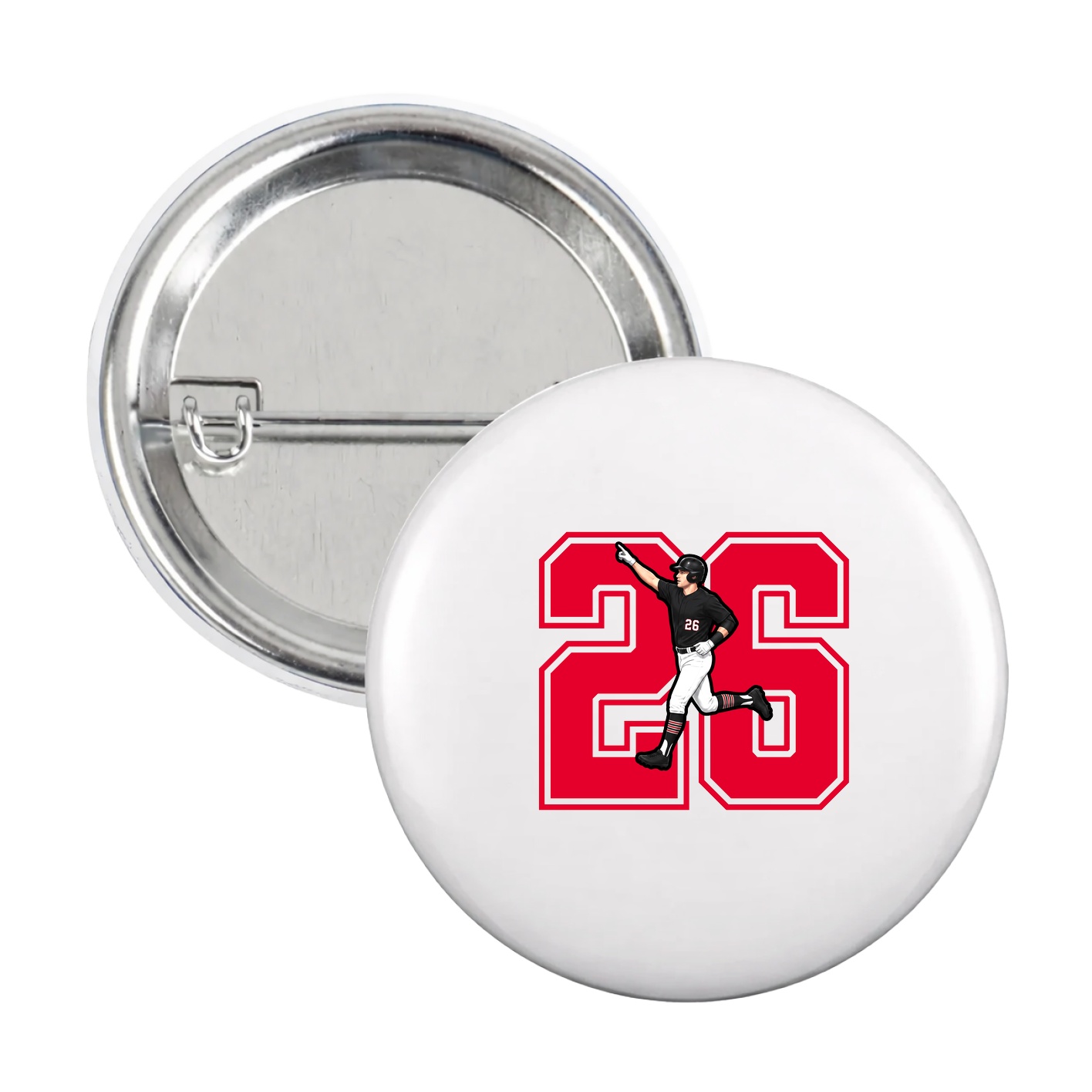 Game Day Button — Number in White