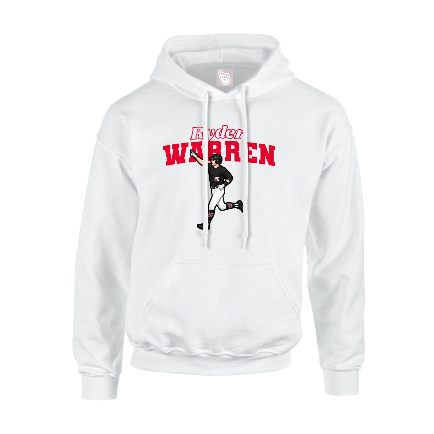 Youth Hoodie — Name Arch in White