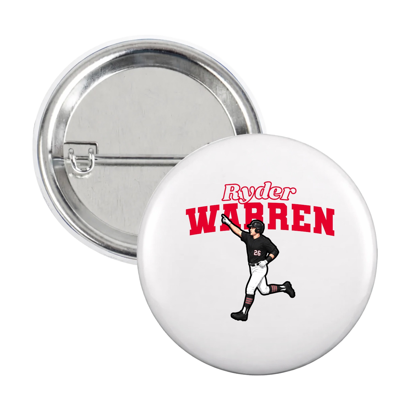 Game Day Button — Name Arch in White