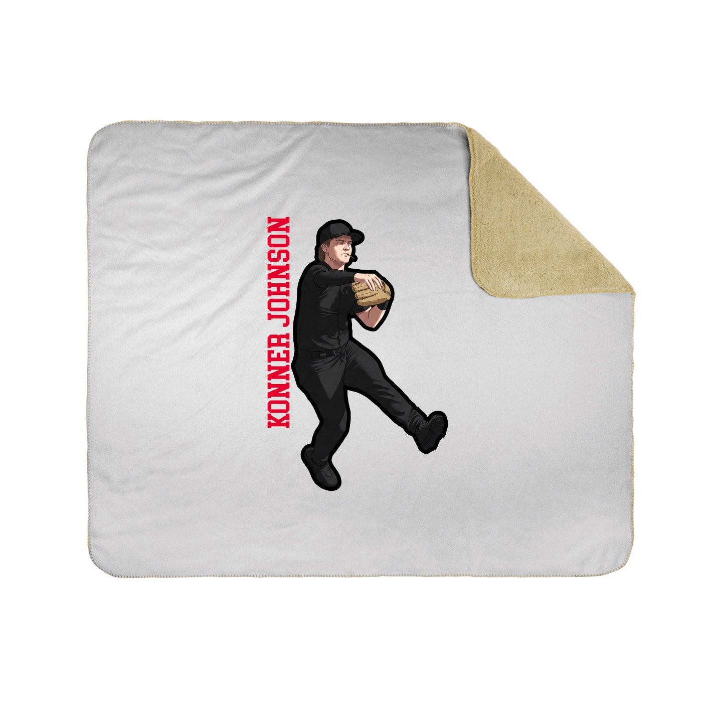Throw Blanket — Name Vertical in White