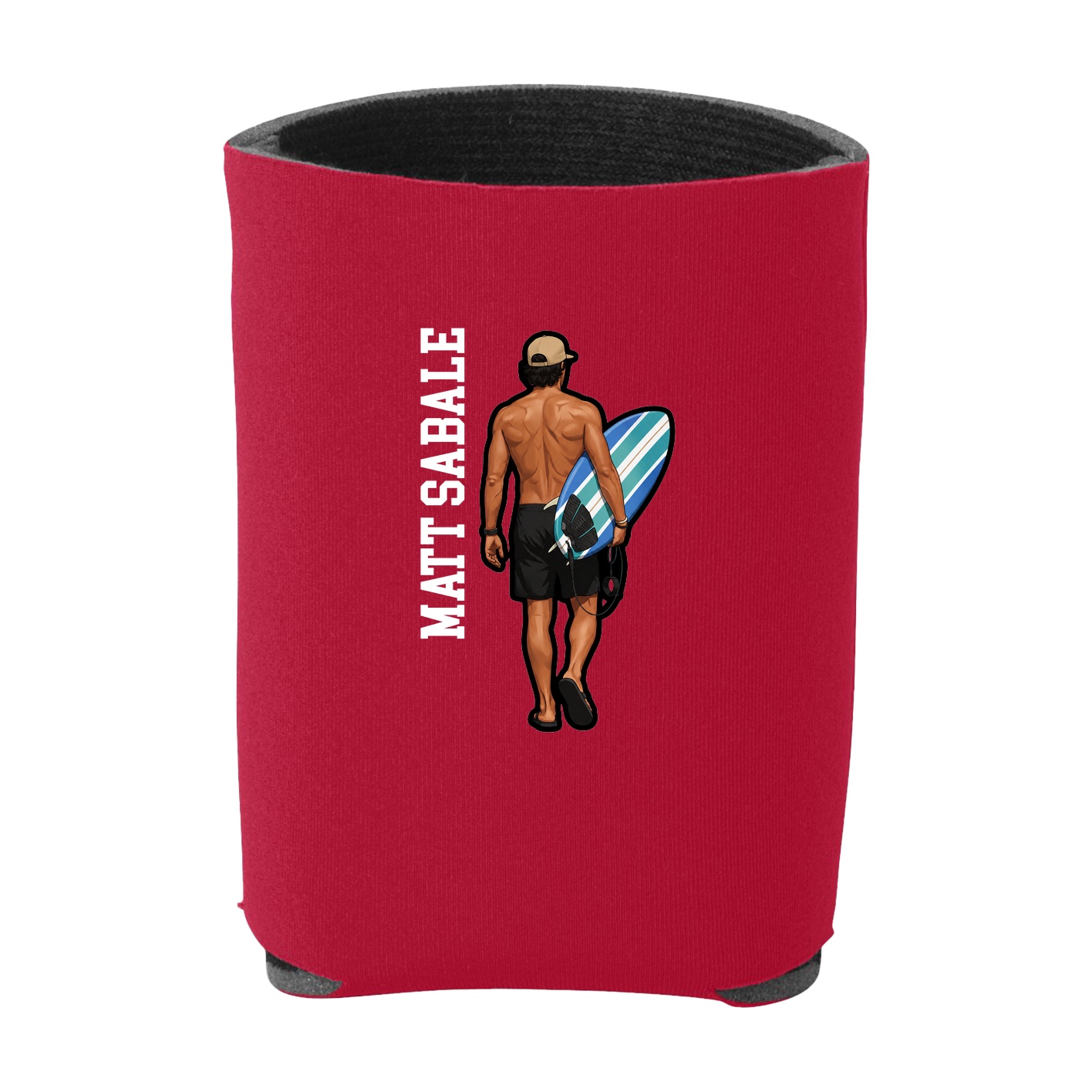 Can Holder — Name Vertical in Red