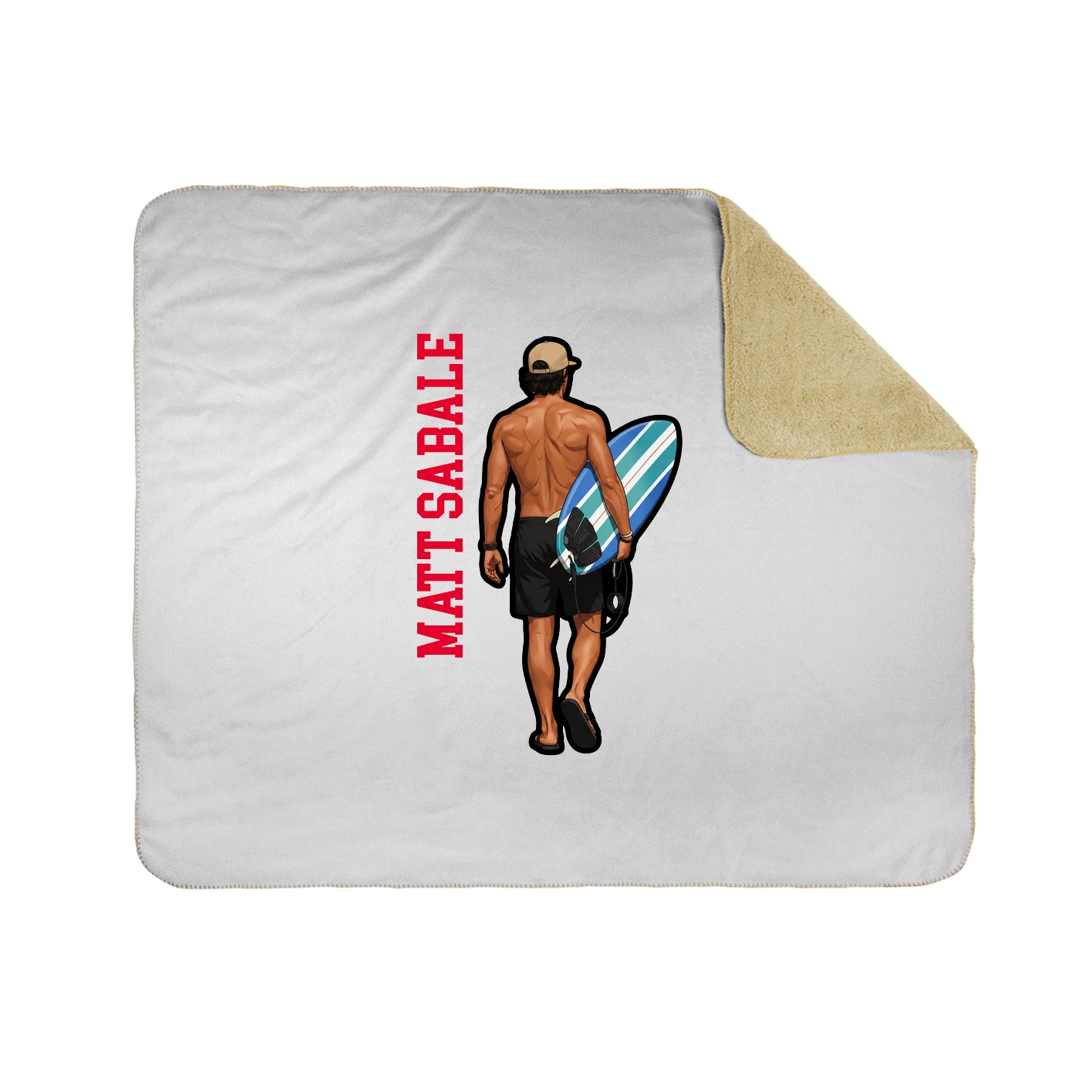 Throw Blanket — Name Vertical in White