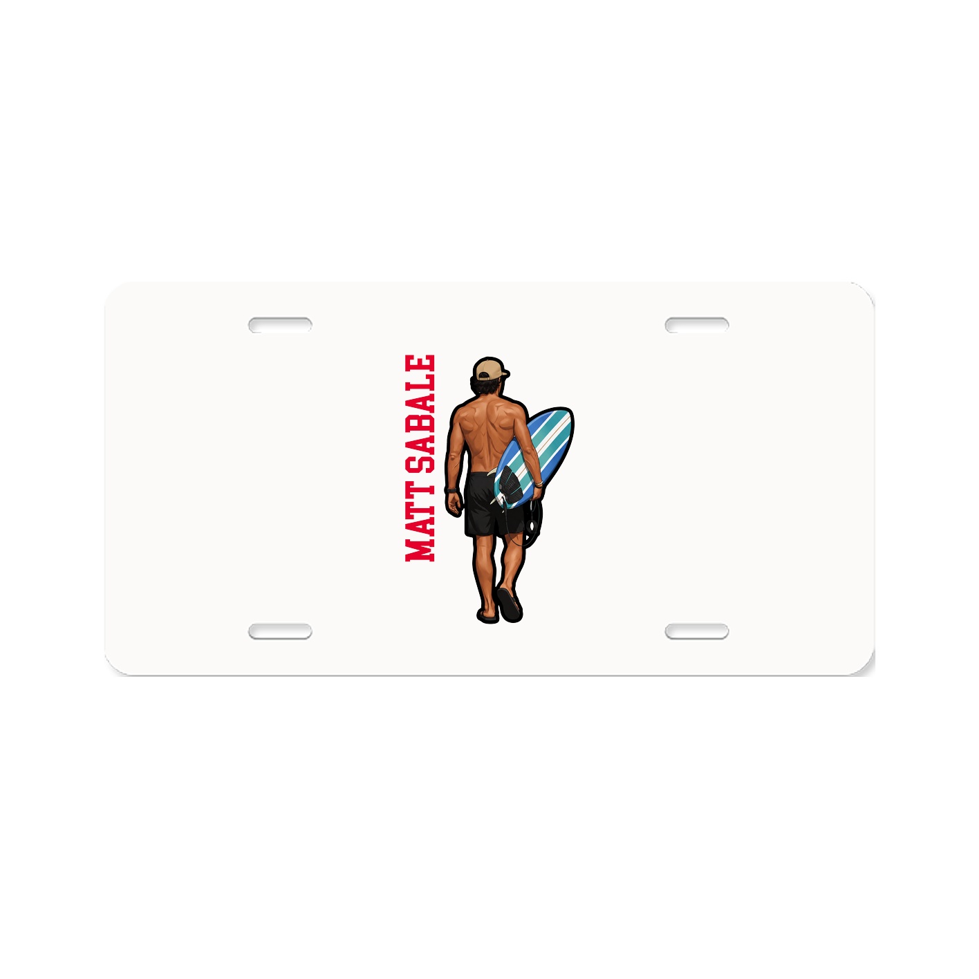License Plate — Name Vertical in Classic