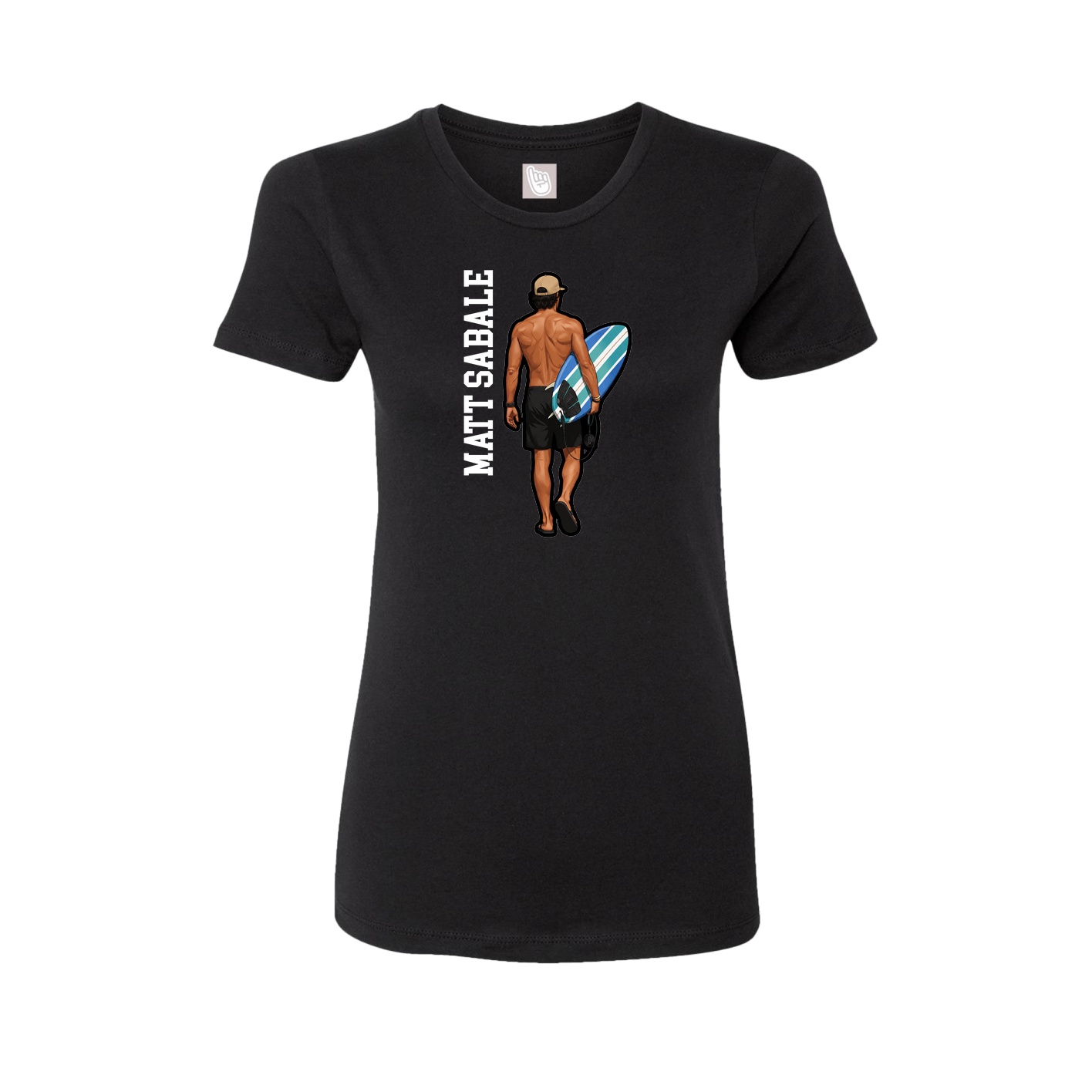 Fitted Women's Tee — Name Vertical in Black